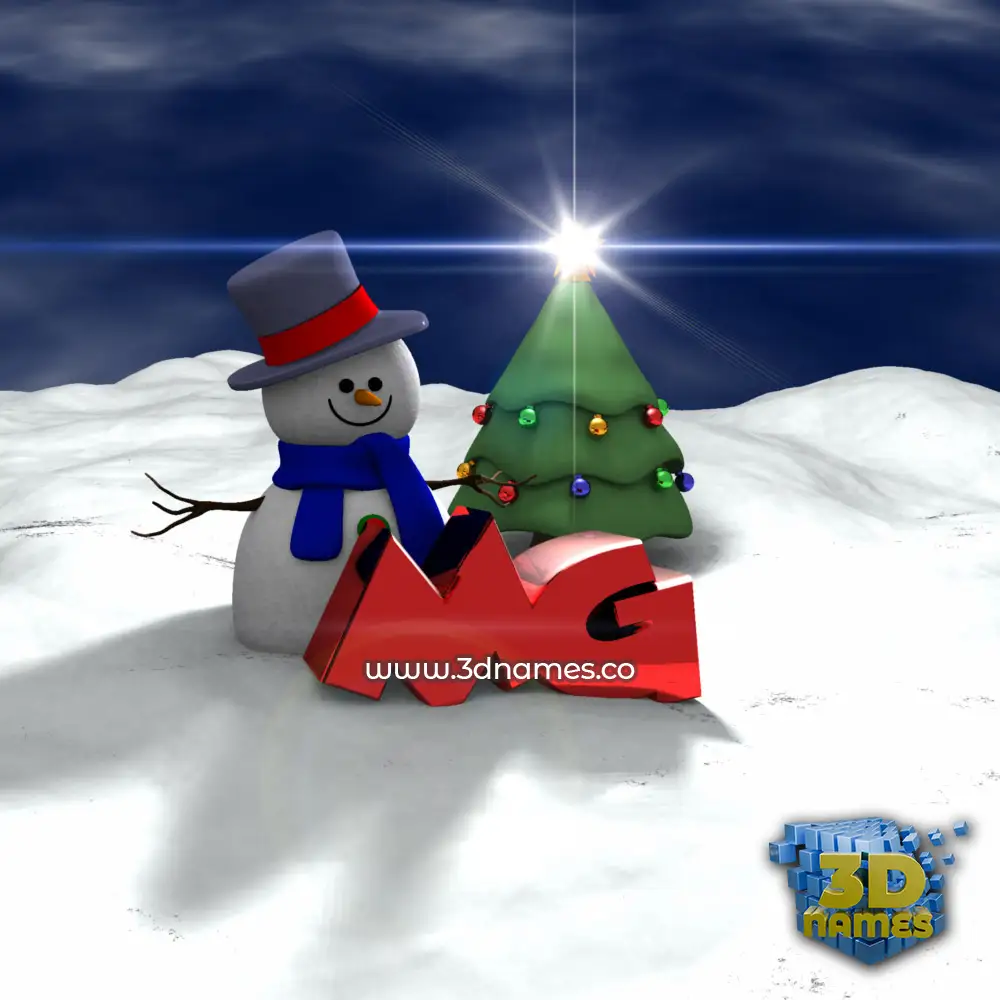 mg in Happy Xmas style - 3D name wallpaper
