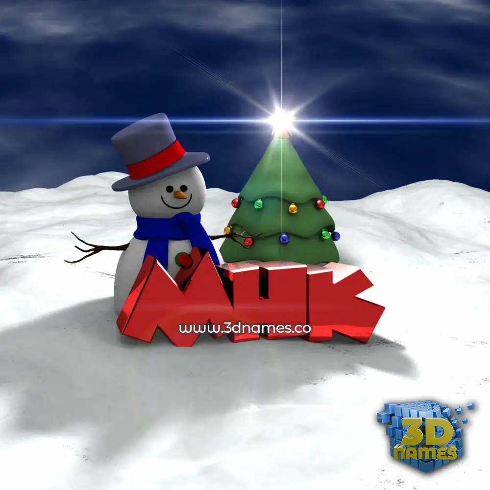 mhk in Happy Xmas style - 3D name wallpaper