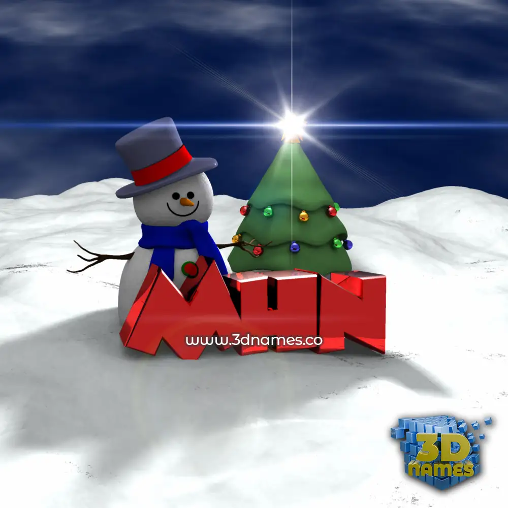 mhn in Happy Xmas style - 3D name wallpaper