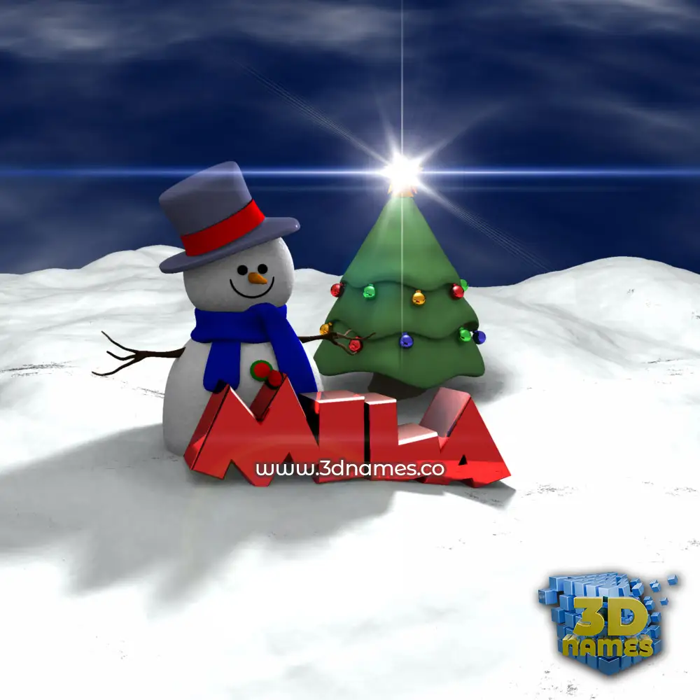 mila in Happy Xmas style - 3D name wallpaper