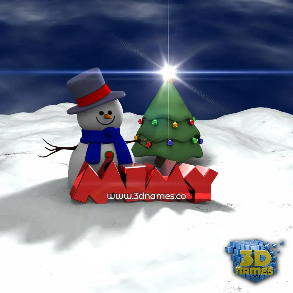 mimy in Happy Xmas style - 3D name wallpaper