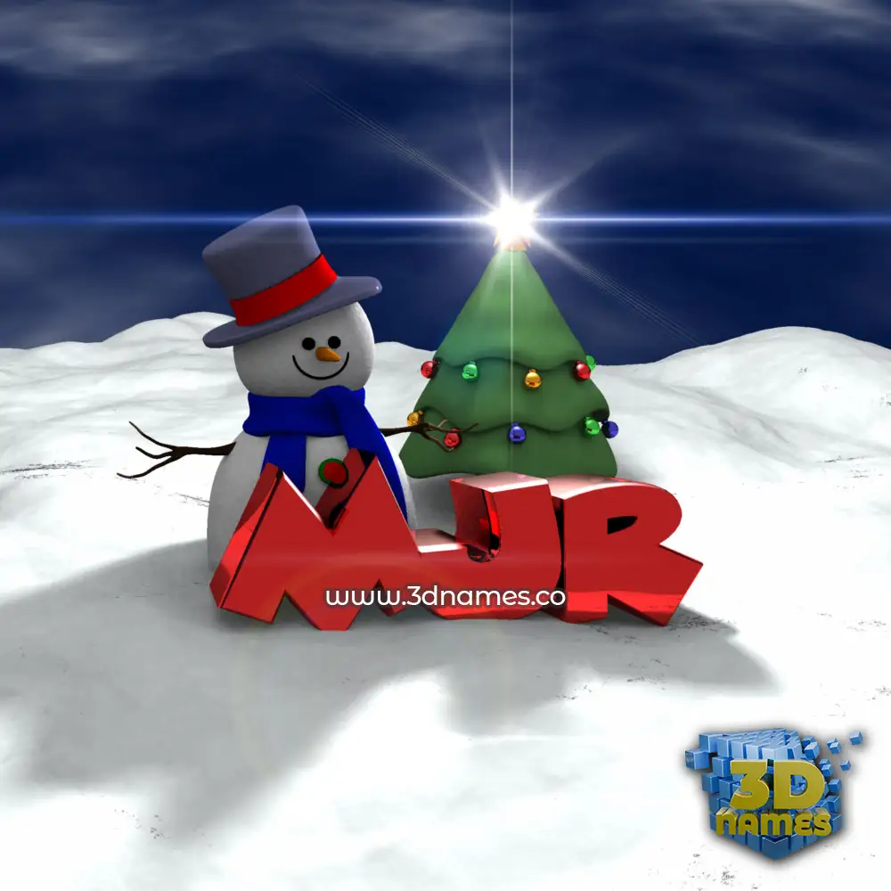 mjr in Happy Xmas style - 3D name wallpaper
