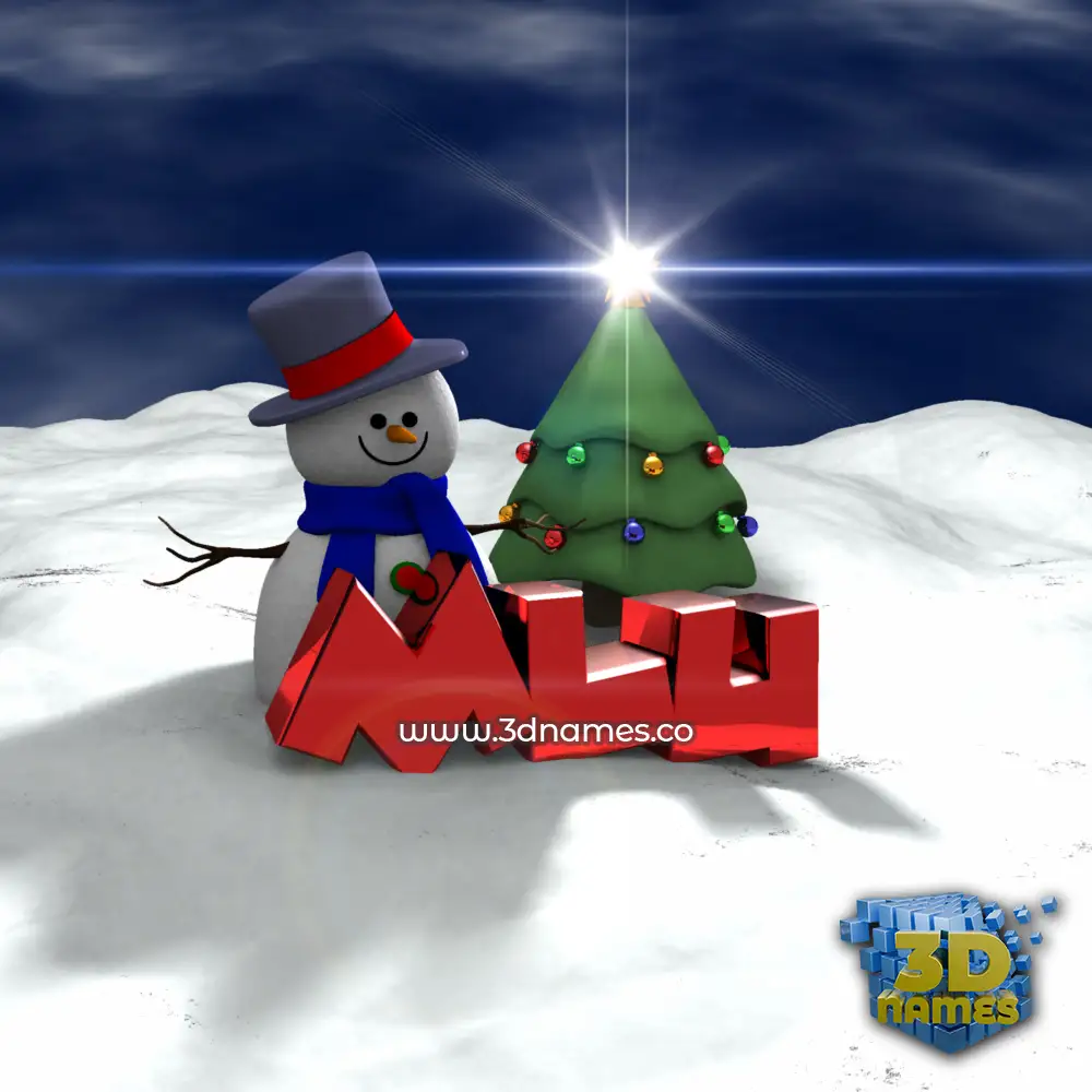 mlu in Happy Xmas style - 3D name wallpaper