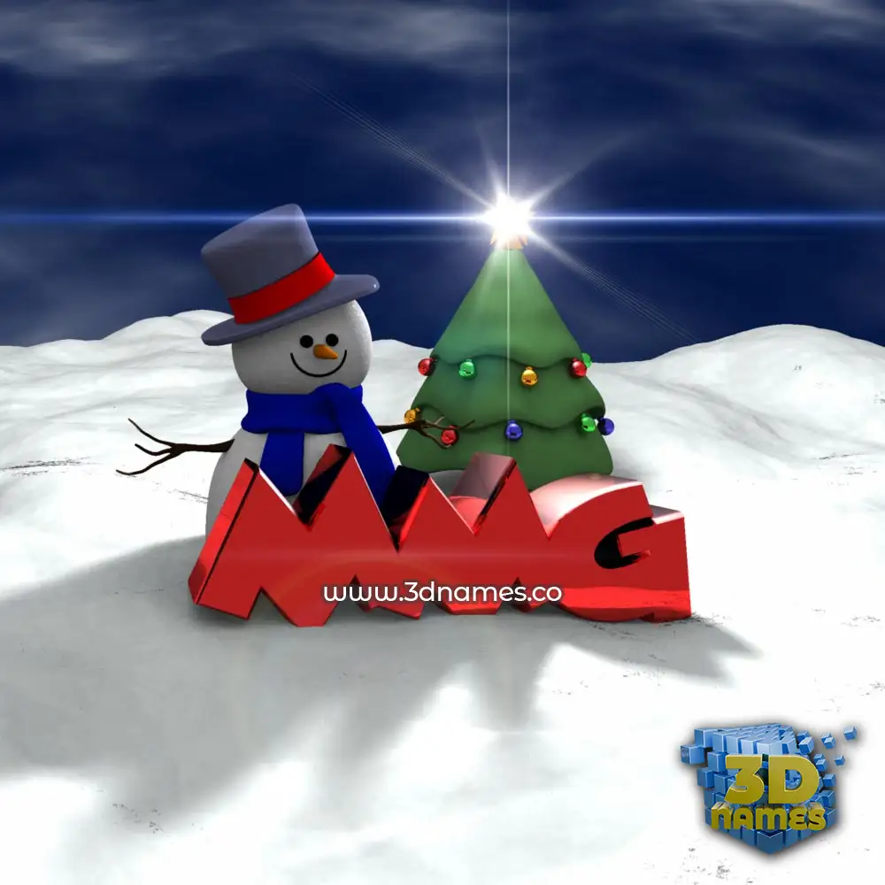 mmg in Happy Xmas style - 3D name wallpaper