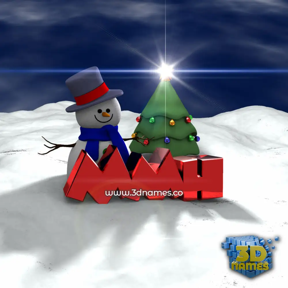 mmh in Happy Xmas style - 3D name wallpaper