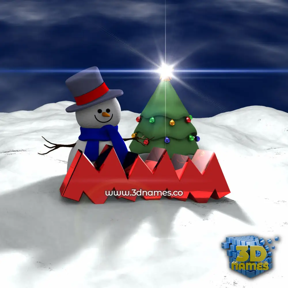 mmm in Happy Xmas style - 3D name wallpaper