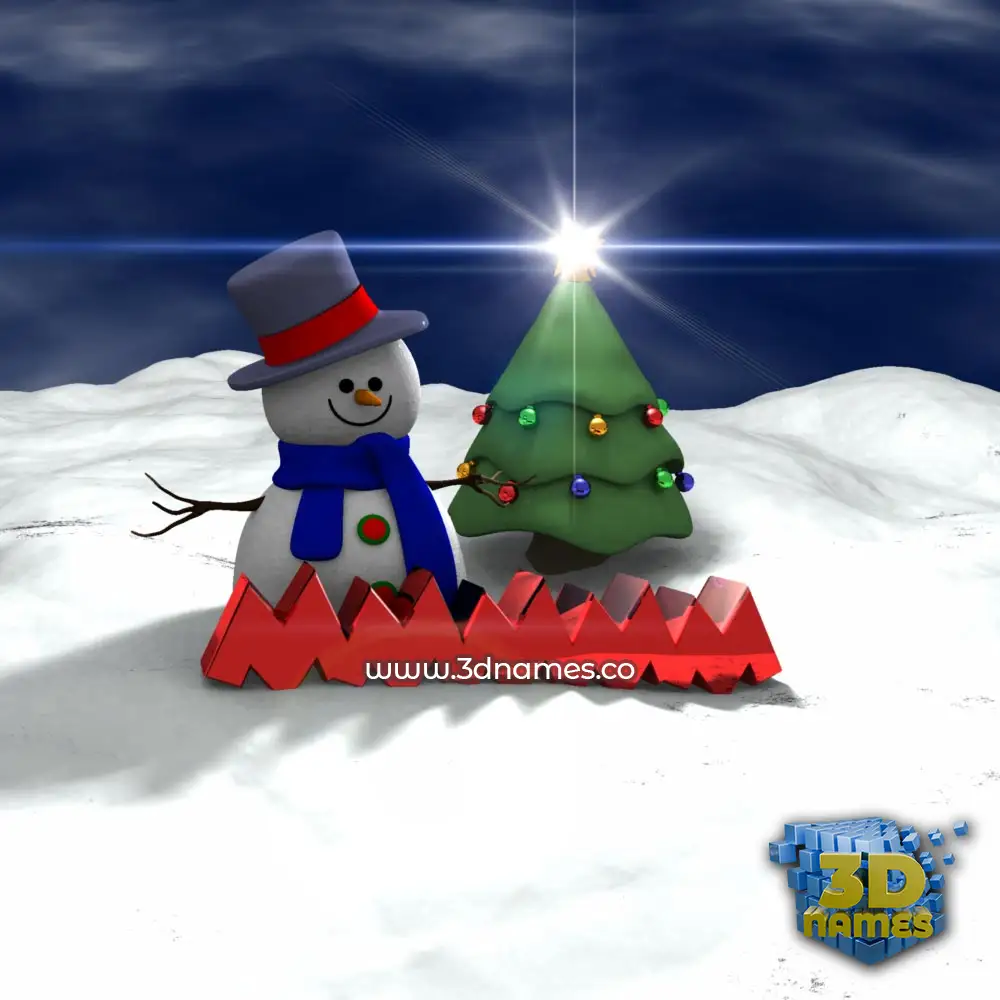 mmmmm in Happy Xmas style - 3D name wallpaper
