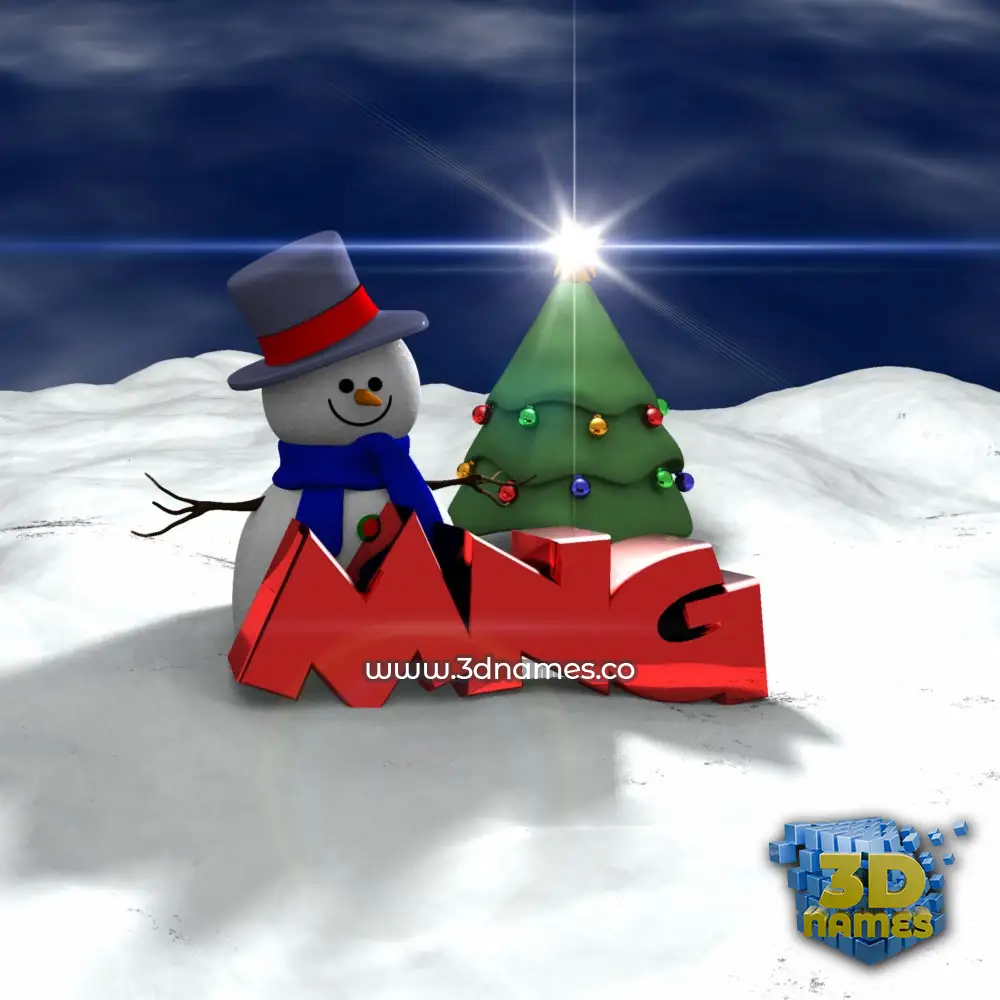 mng in Happy Xmas style - 3D name wallpaper