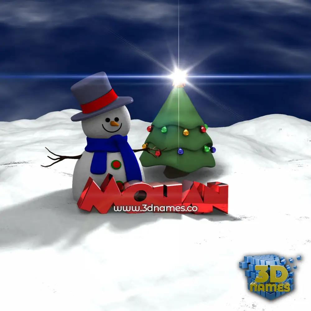 mohan in Happy Xmas style - 3D name wallpaper