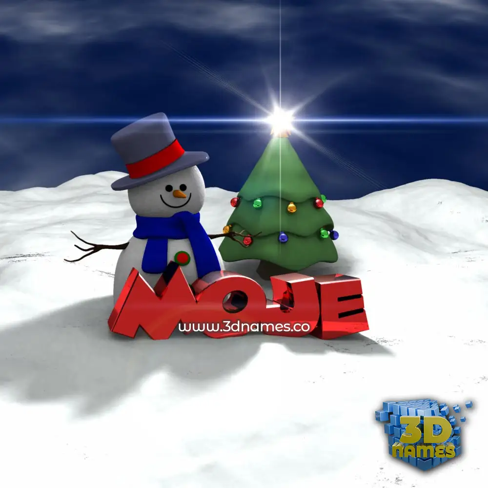 moje in Happy Xmas style - 3D name wallpaper