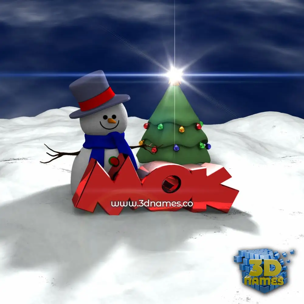 mok in Happy Xmas style - 3D name wallpaper