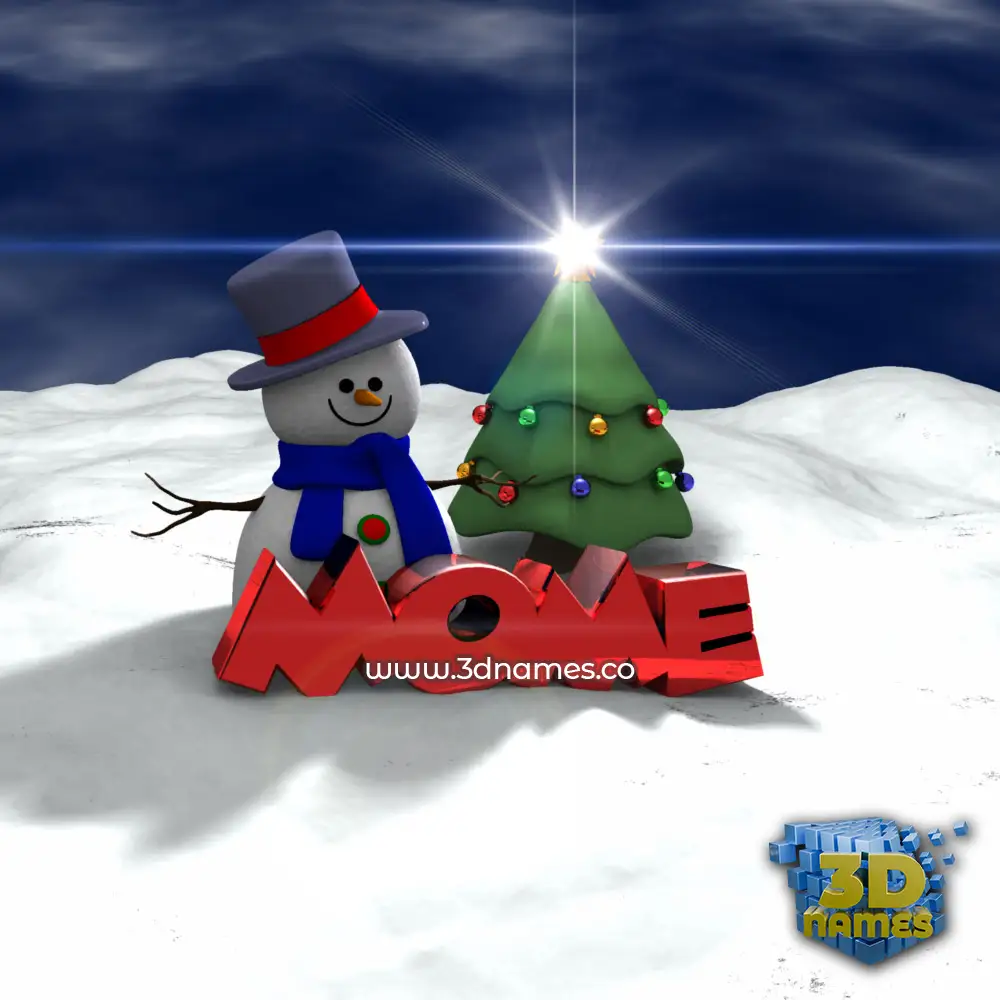 mome in Happy Xmas style - 3D name wallpaper