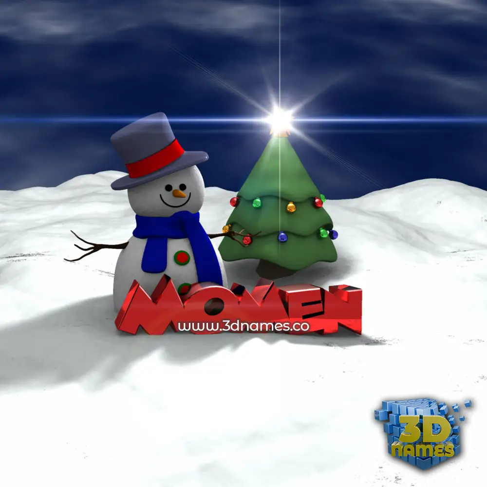 momen in Happy Xmas style - 3D name wallpaper