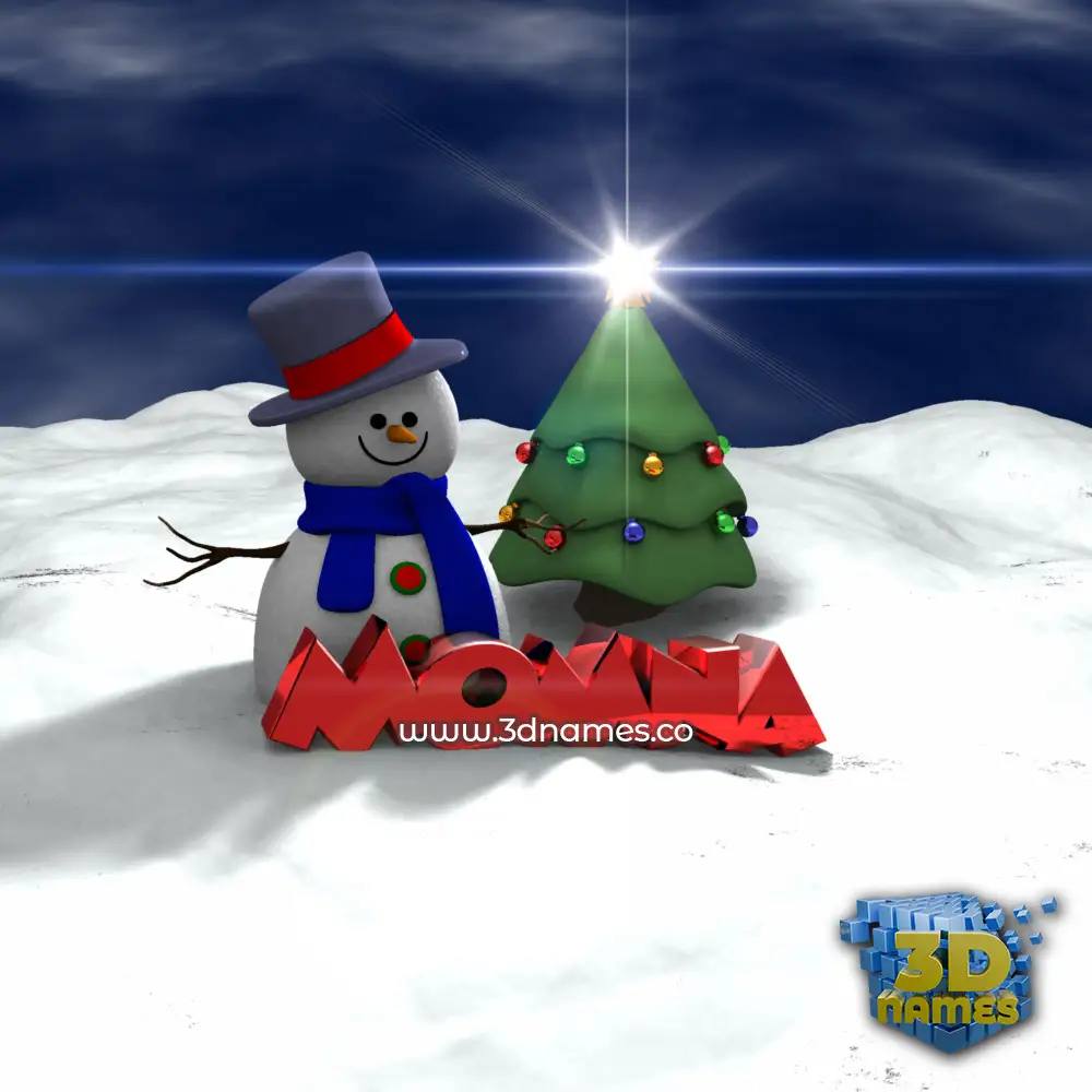 momna in Happy Xmas style - 3D name wallpaper