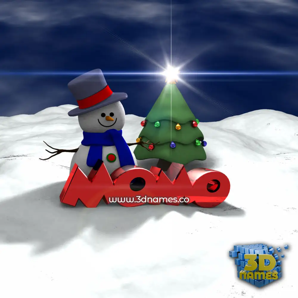 momo in Happy Xmas style - 3D name wallpaper