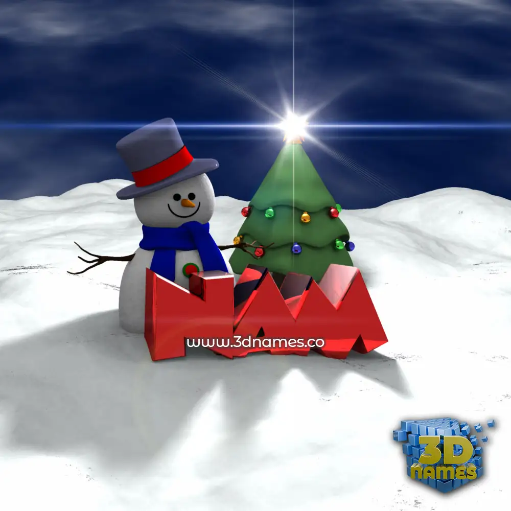 nam in Happy Xmas style - 3D name wallpaper
