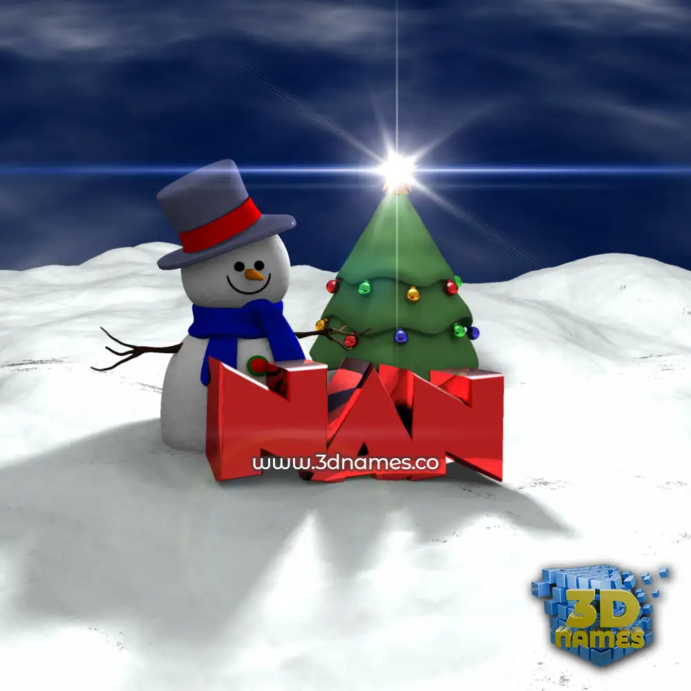 nan in Happy Xmas style - 3D name wallpaper