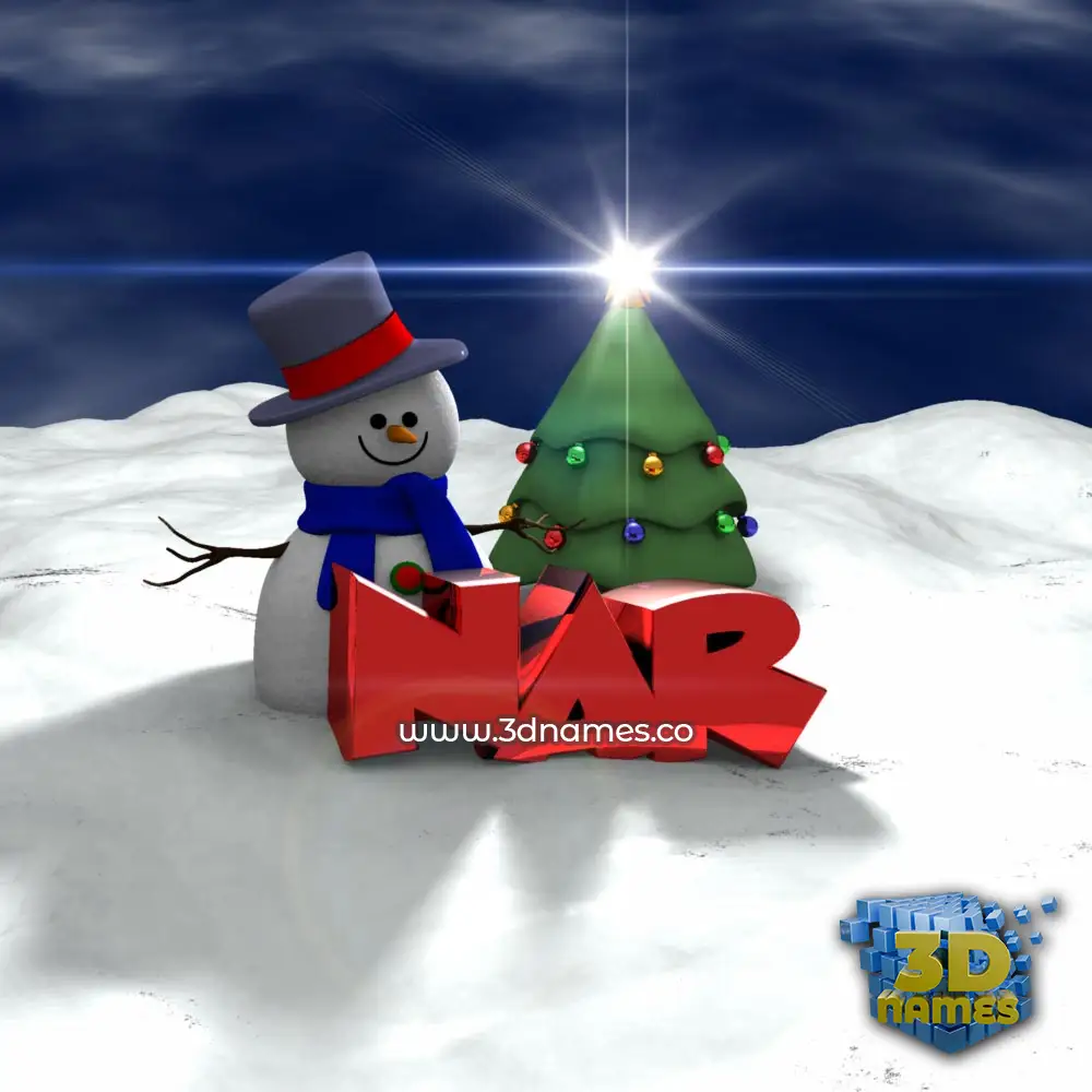 nar in Happy Xmas style - 3D name wallpaper