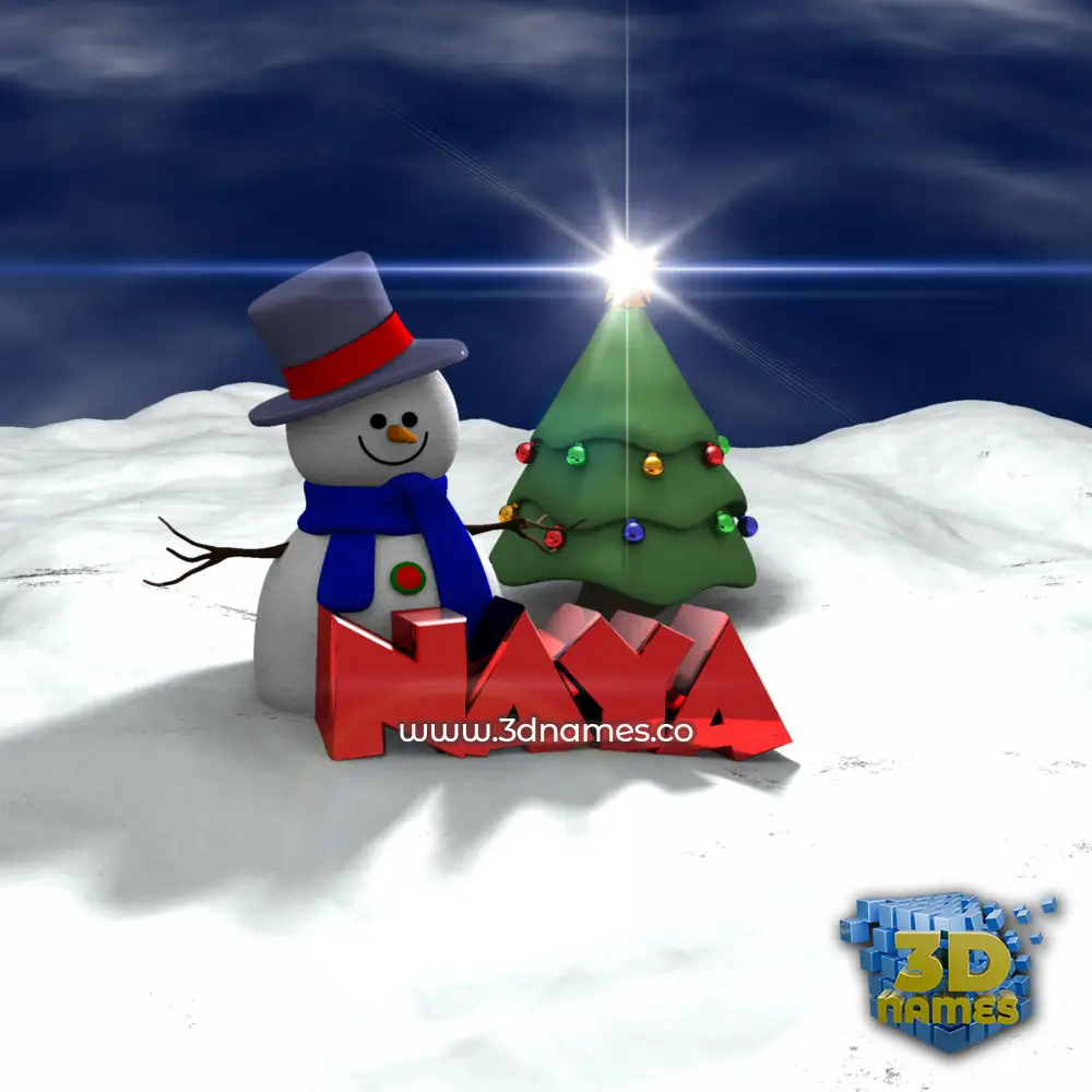 naya in Happy Xmas style - 3D name wallpaper