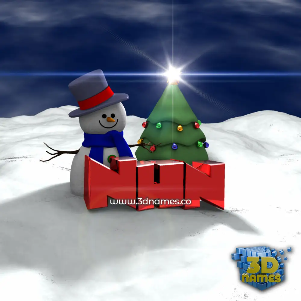 nhn in Happy Xmas style - 3D name wallpaper