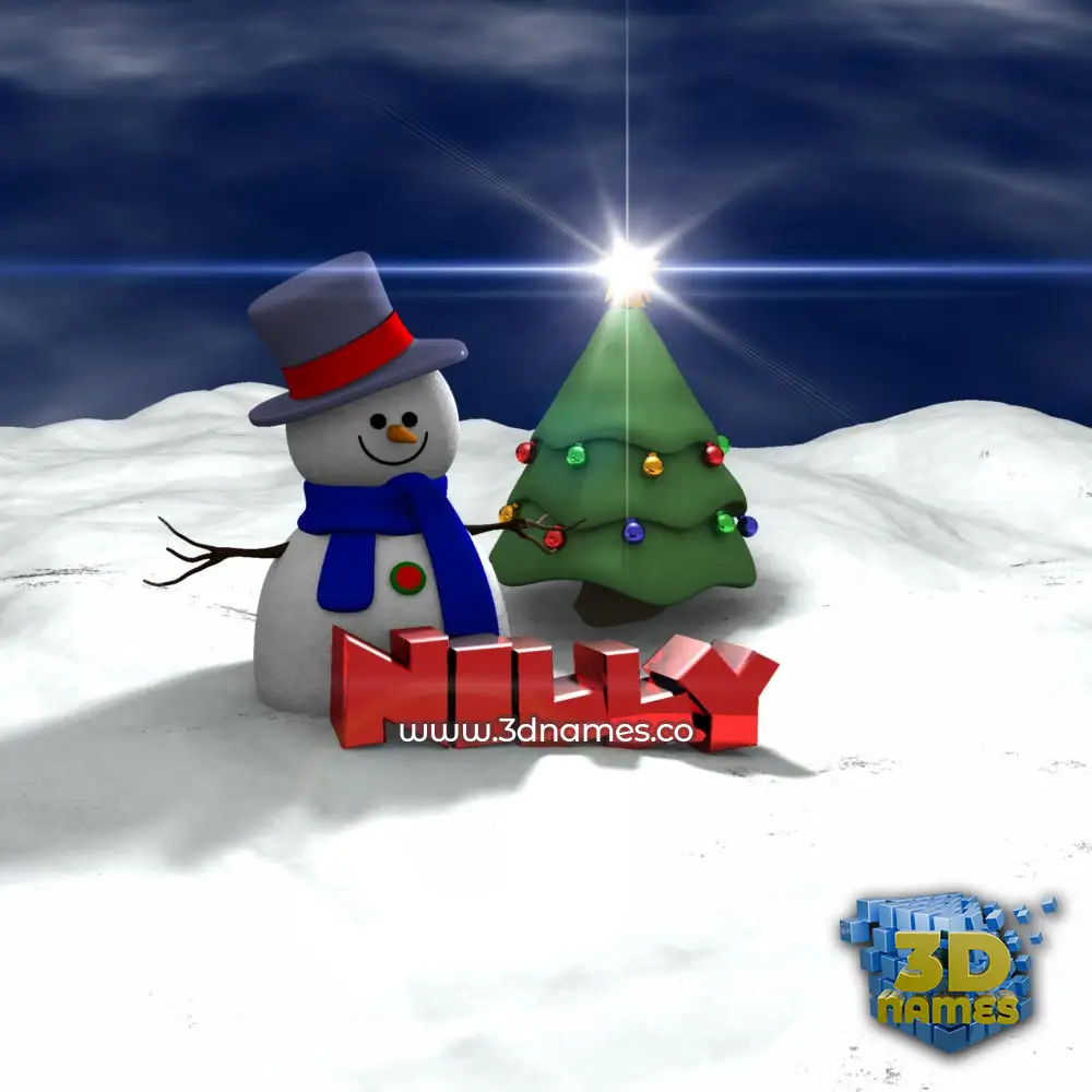 nilly in Happy Xmas style - 3D name wallpaper