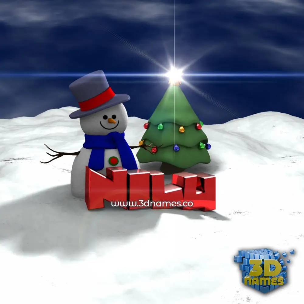 nilu in Happy Xmas style - 3D name wallpaper