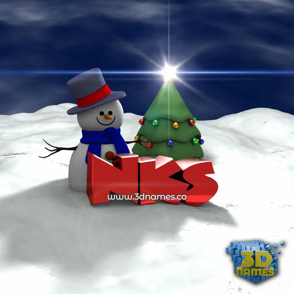 nks in Happy Xmas style - 3D name wallpaper