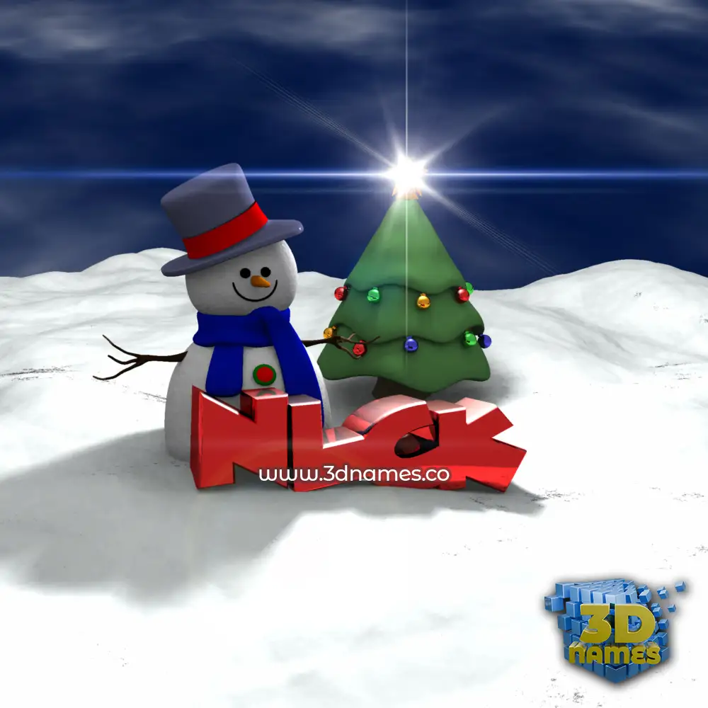 nlck in Happy Xmas style - 3D name wallpaper