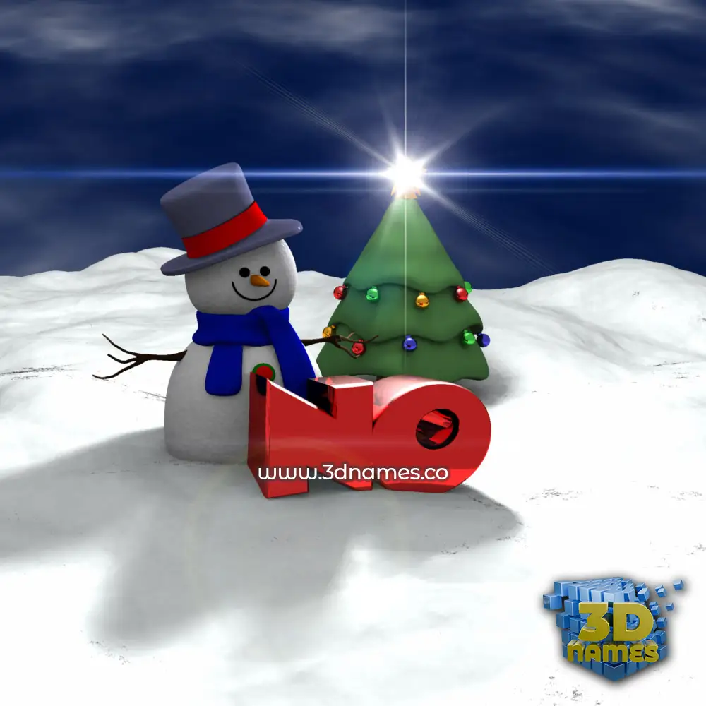 no in Happy Xmas style - 3D name wallpaper