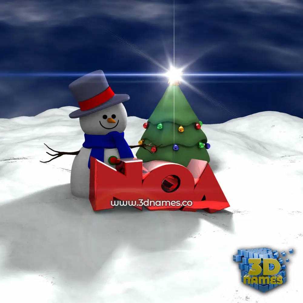 noa in Happy Xmas style - 3D name wallpaper