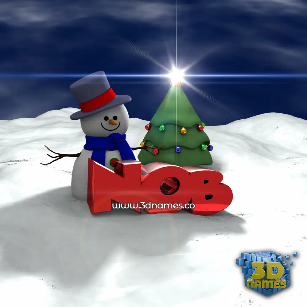 nob in Happy Xmas style - 3D name wallpaper