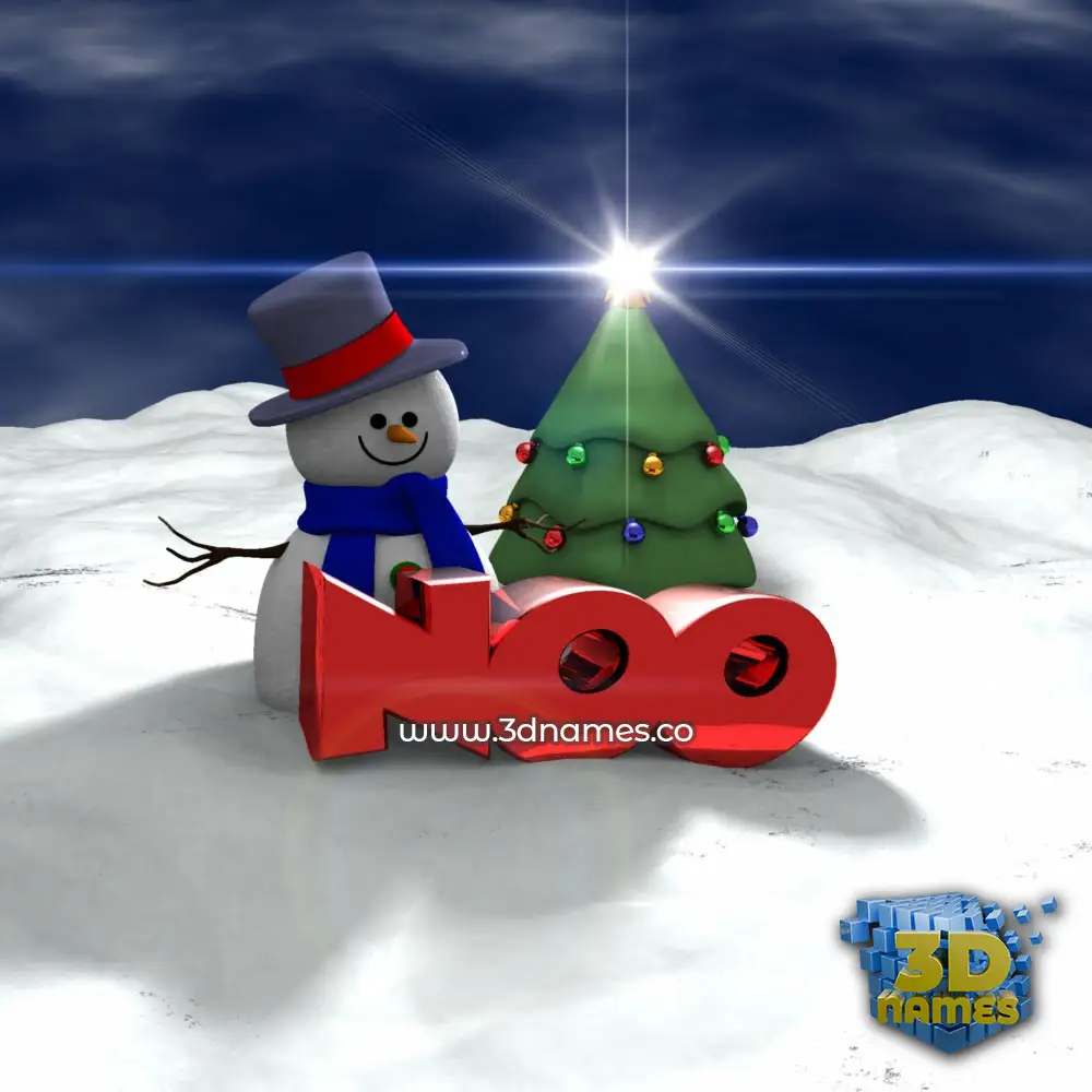 noo in Happy Xmas style - 3D name wallpaper