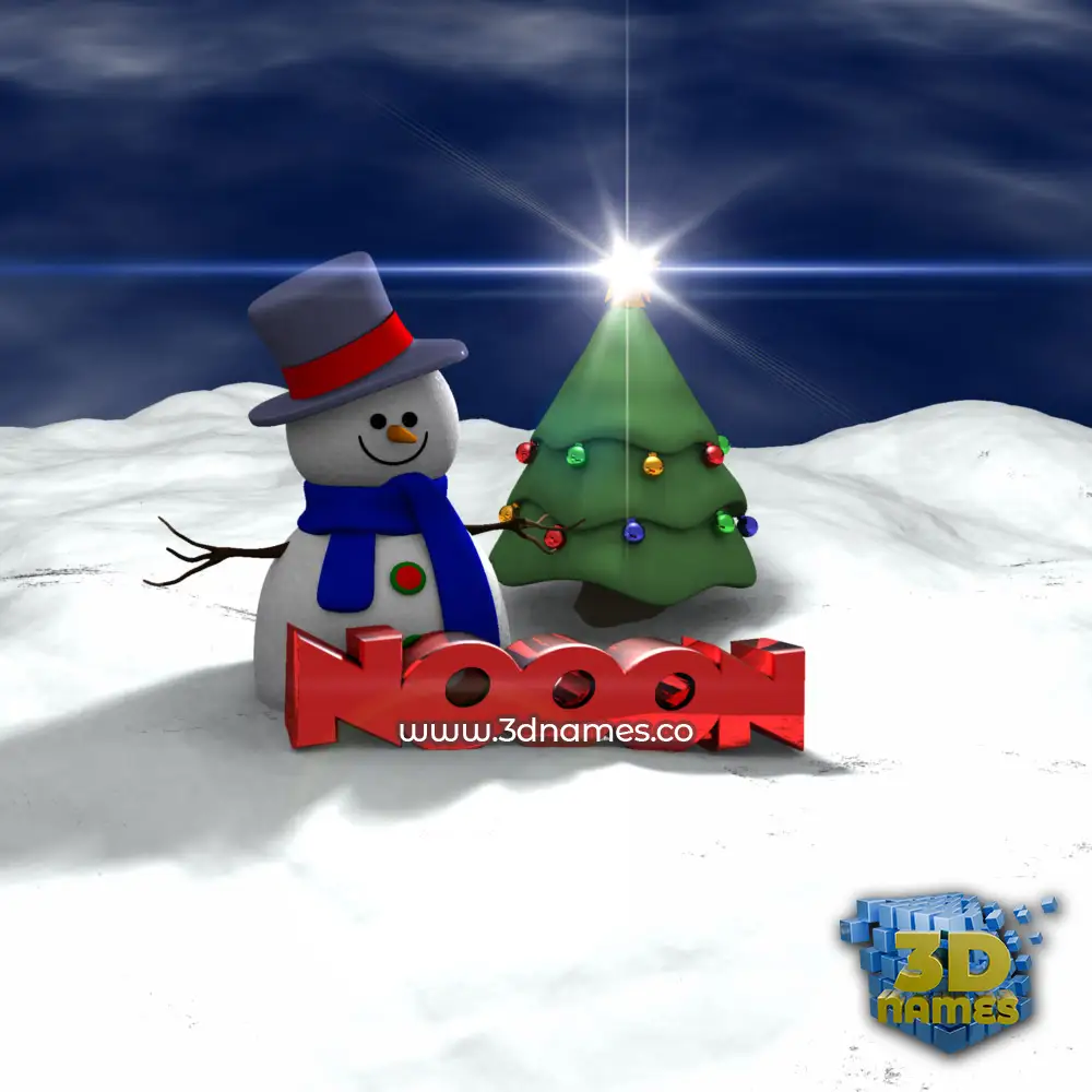 nooon in Happy Xmas style - 3D name wallpaper