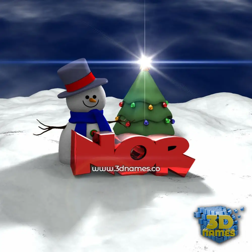 nor in Happy Xmas style - 3D name wallpaper