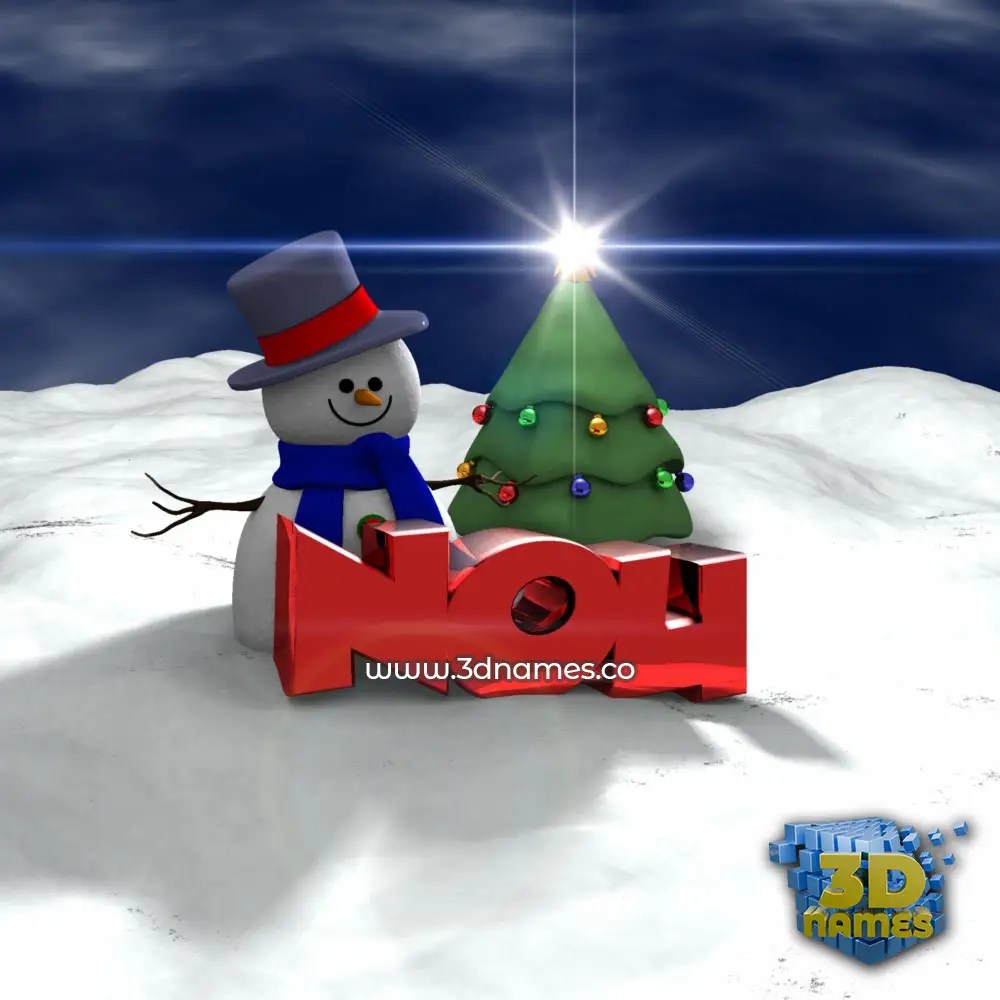 nou in Happy Xmas style - 3D name wallpaper