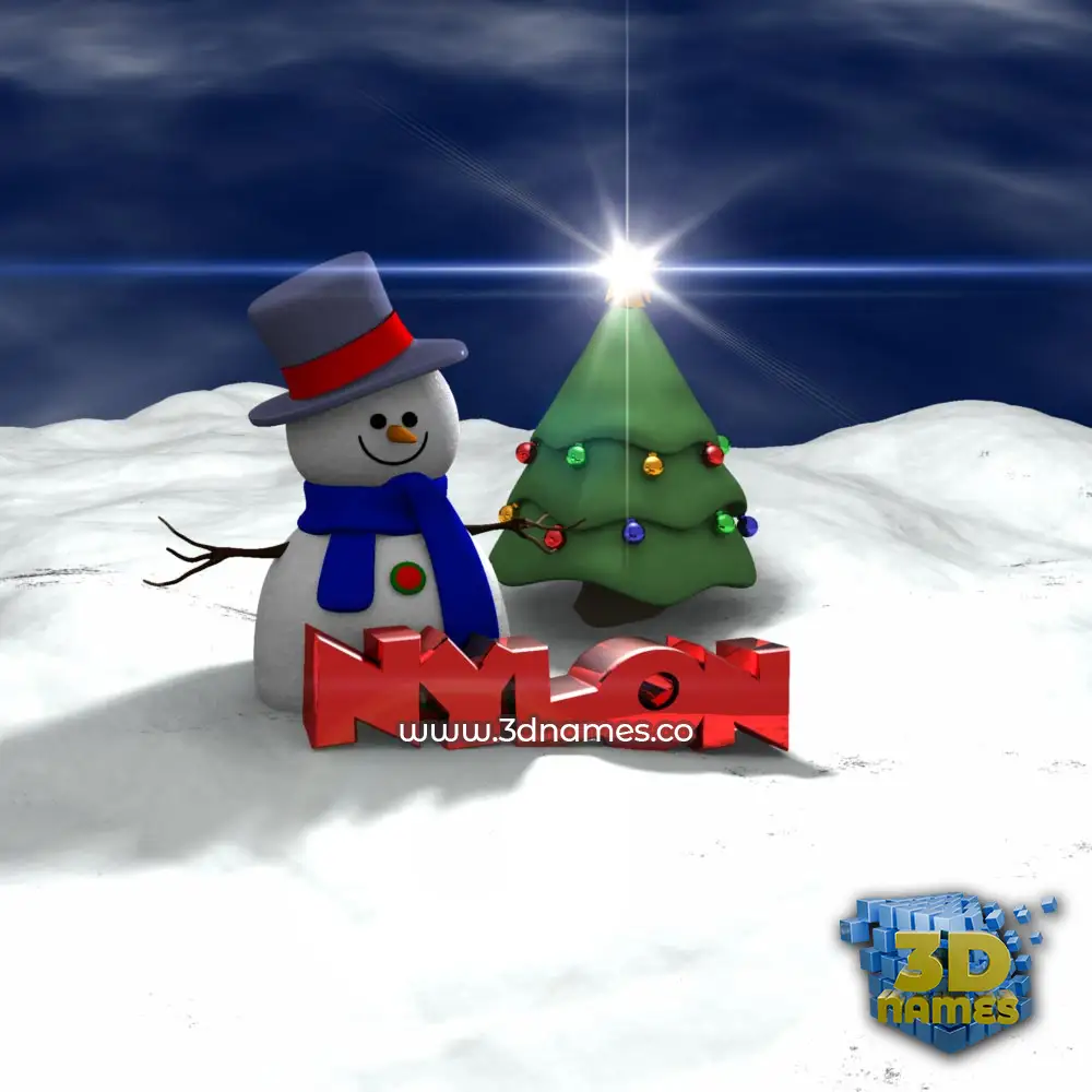 nylon in Happy Xmas style - 3D name wallpaper
