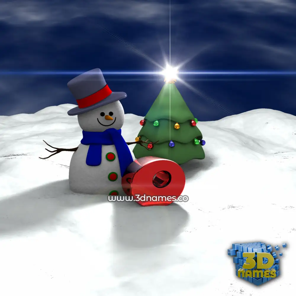 o in Happy Xmas style - 3D name wallpaper