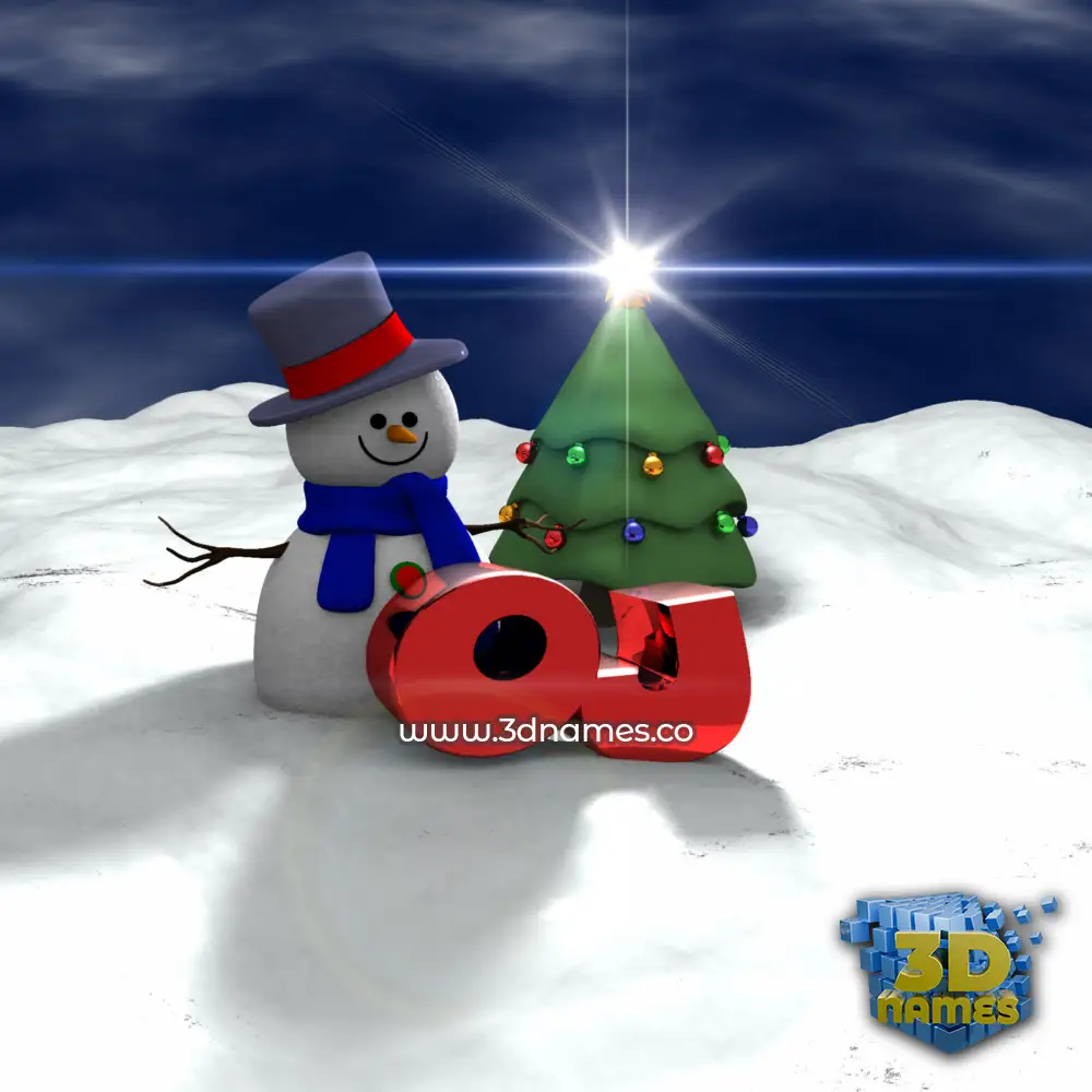 oj in Happy Xmas style - 3D name wallpaper