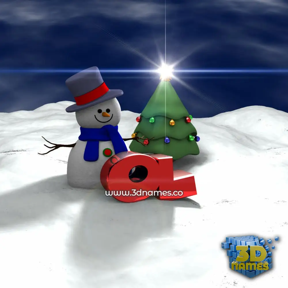 ol in Happy Xmas style - 3D name wallpaper