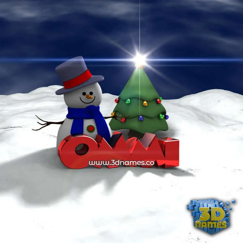 ommi in Happy Xmas style - 3D name wallpaper