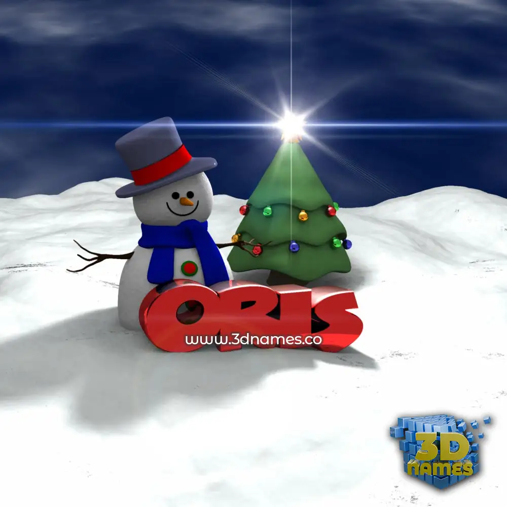 oris in Happy Xmas style - 3D name wallpaper