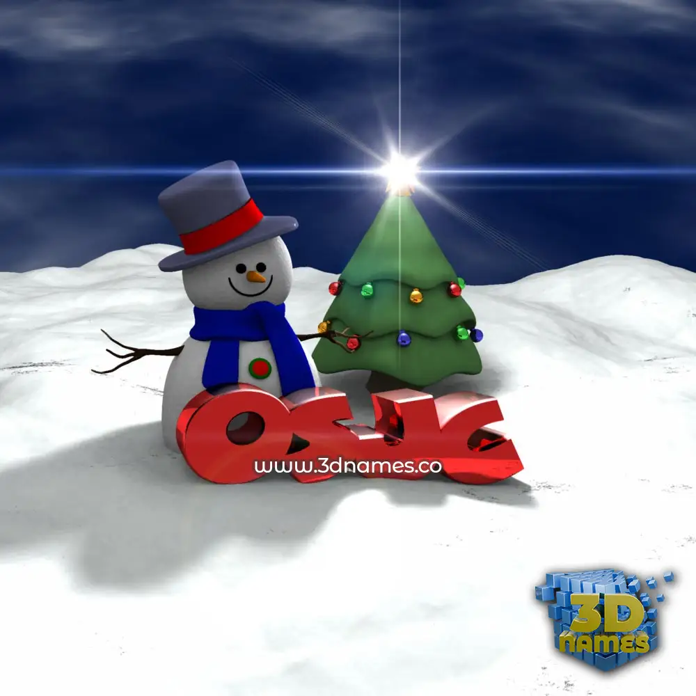 osjc in Happy Xmas style - 3D name wallpaper