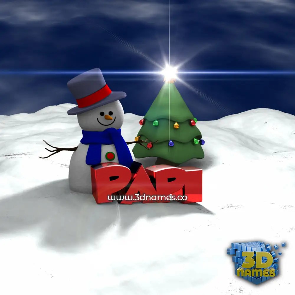 papi in Happy Xmas style - 3D name wallpaper
