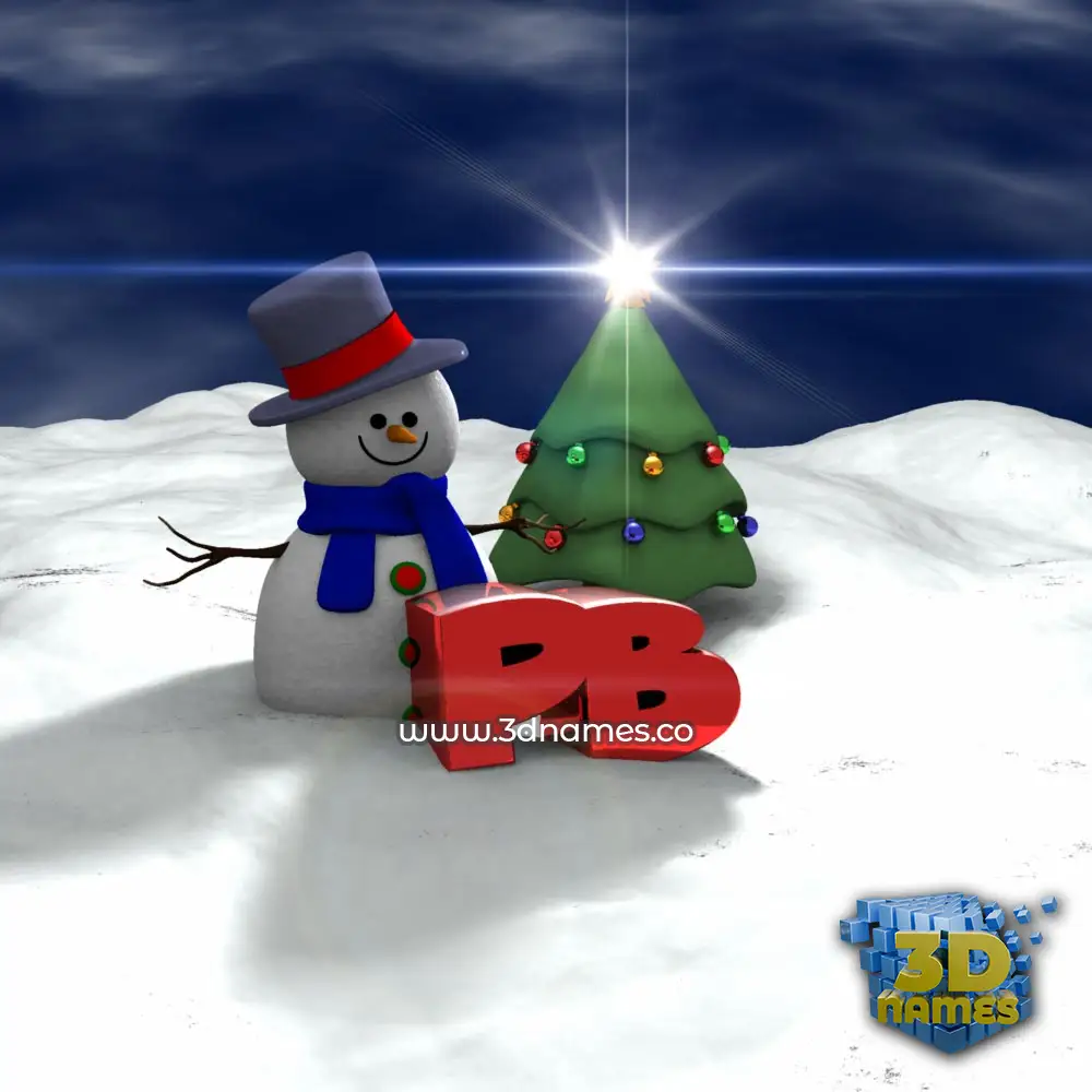 pb in Happy Xmas style - 3D name wallpaper