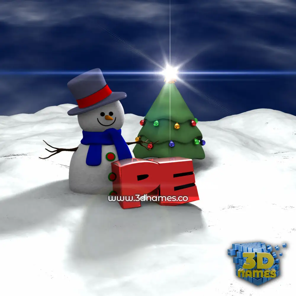 pe in Happy Xmas style - 3D name wallpaper