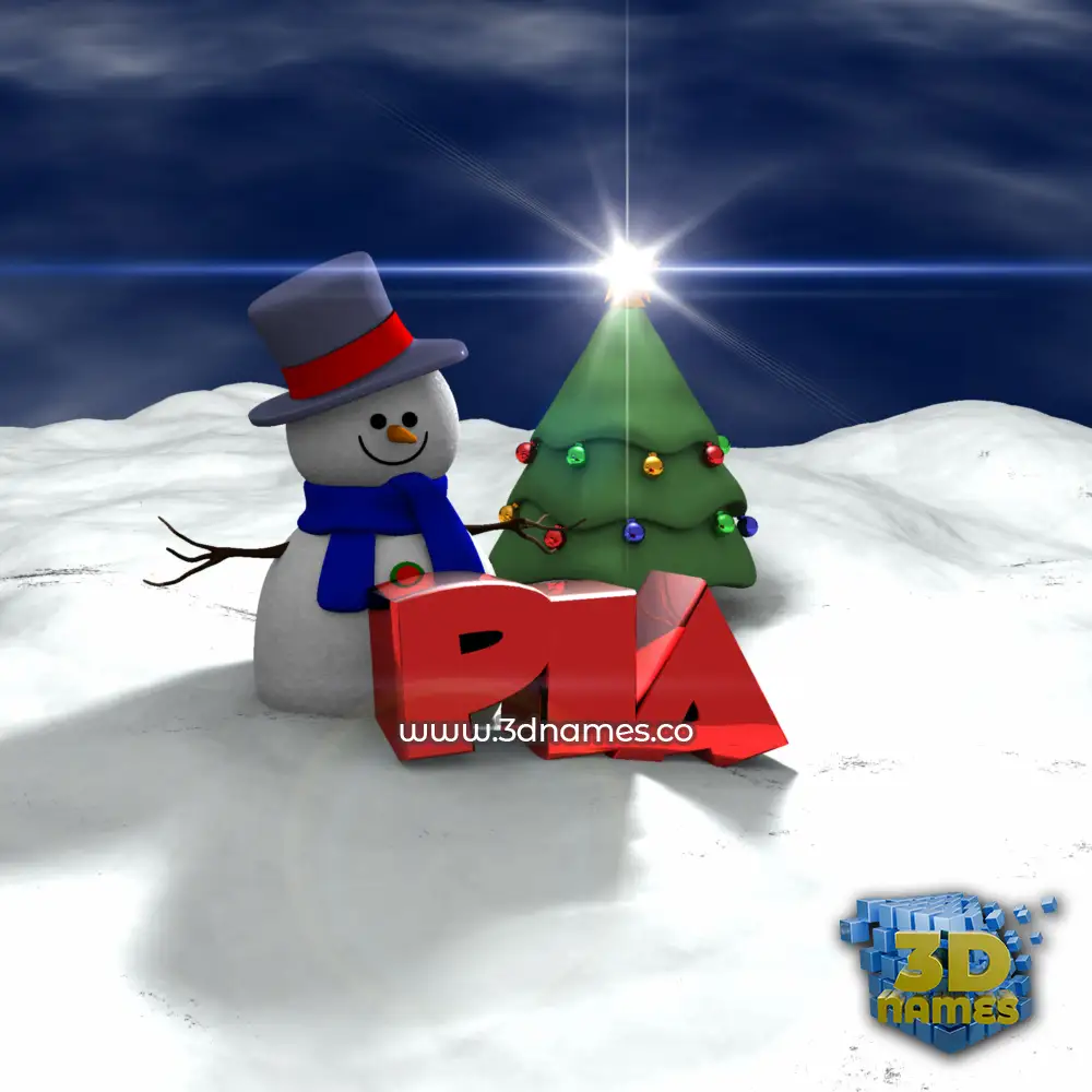 pia in Happy Xmas style - 3D name wallpaper