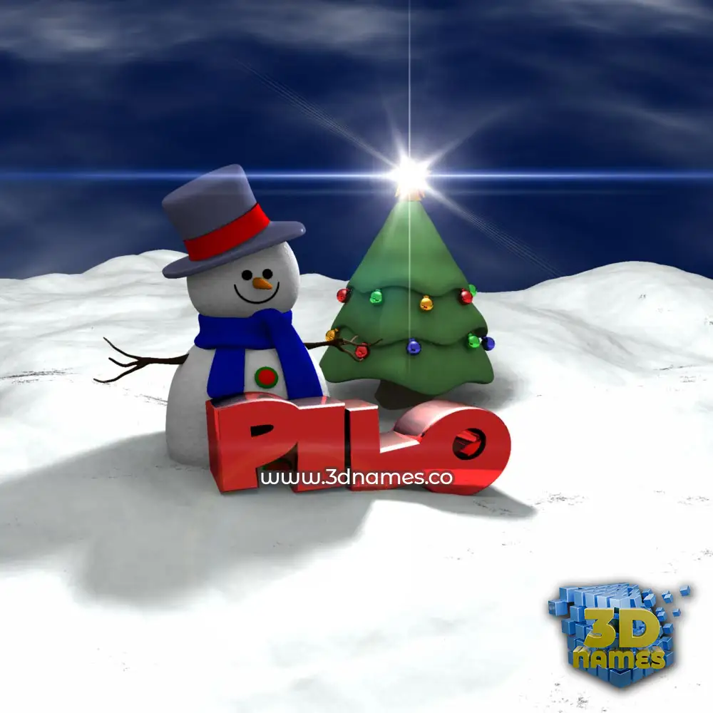 pilo in Happy Xmas style - 3D name wallpaper