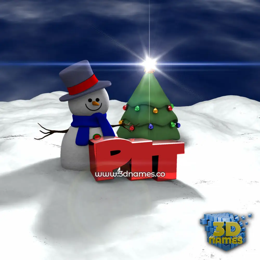 pit in Happy Xmas style - 3D name wallpaper
