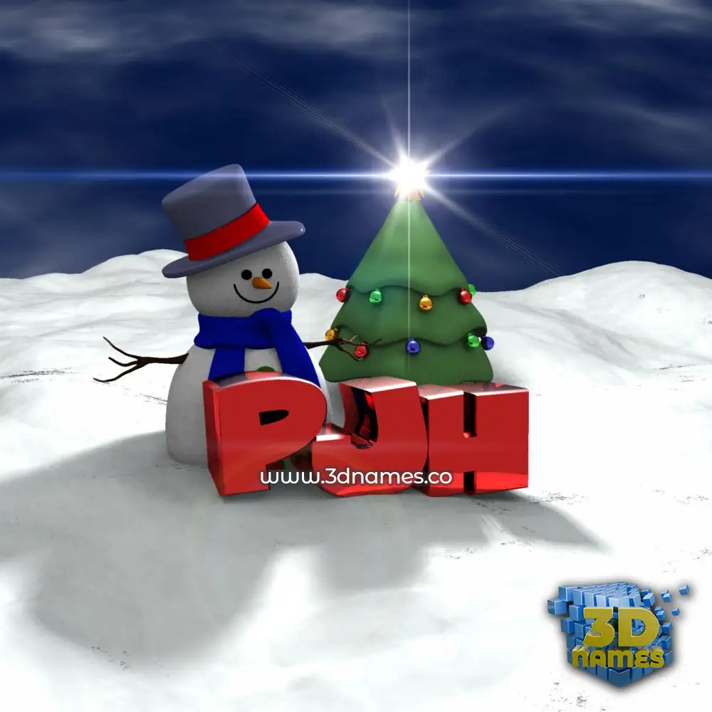 pjh in Happy Xmas style - 3D name wallpaper