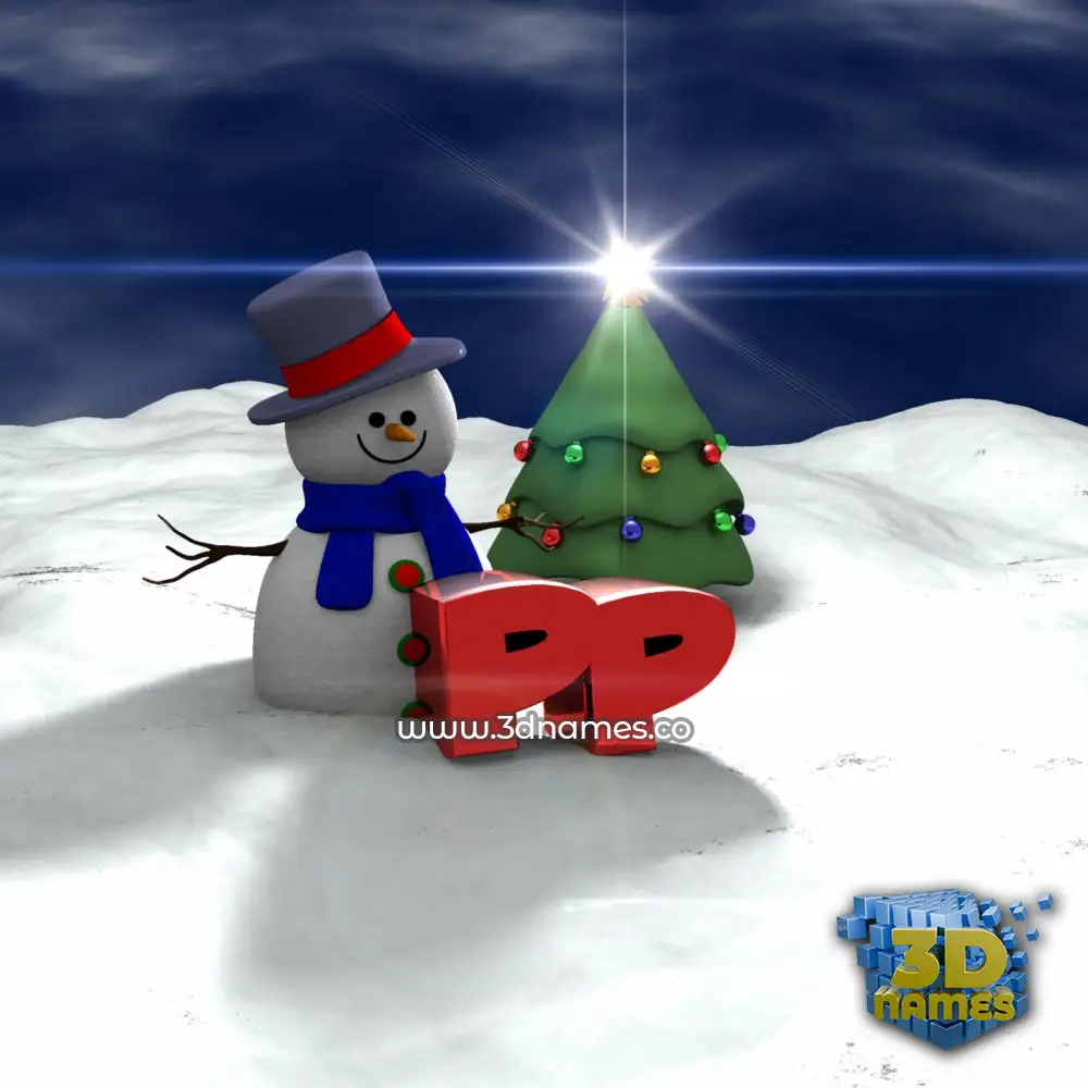 pp in Happy Xmas style - 3D name wallpaper